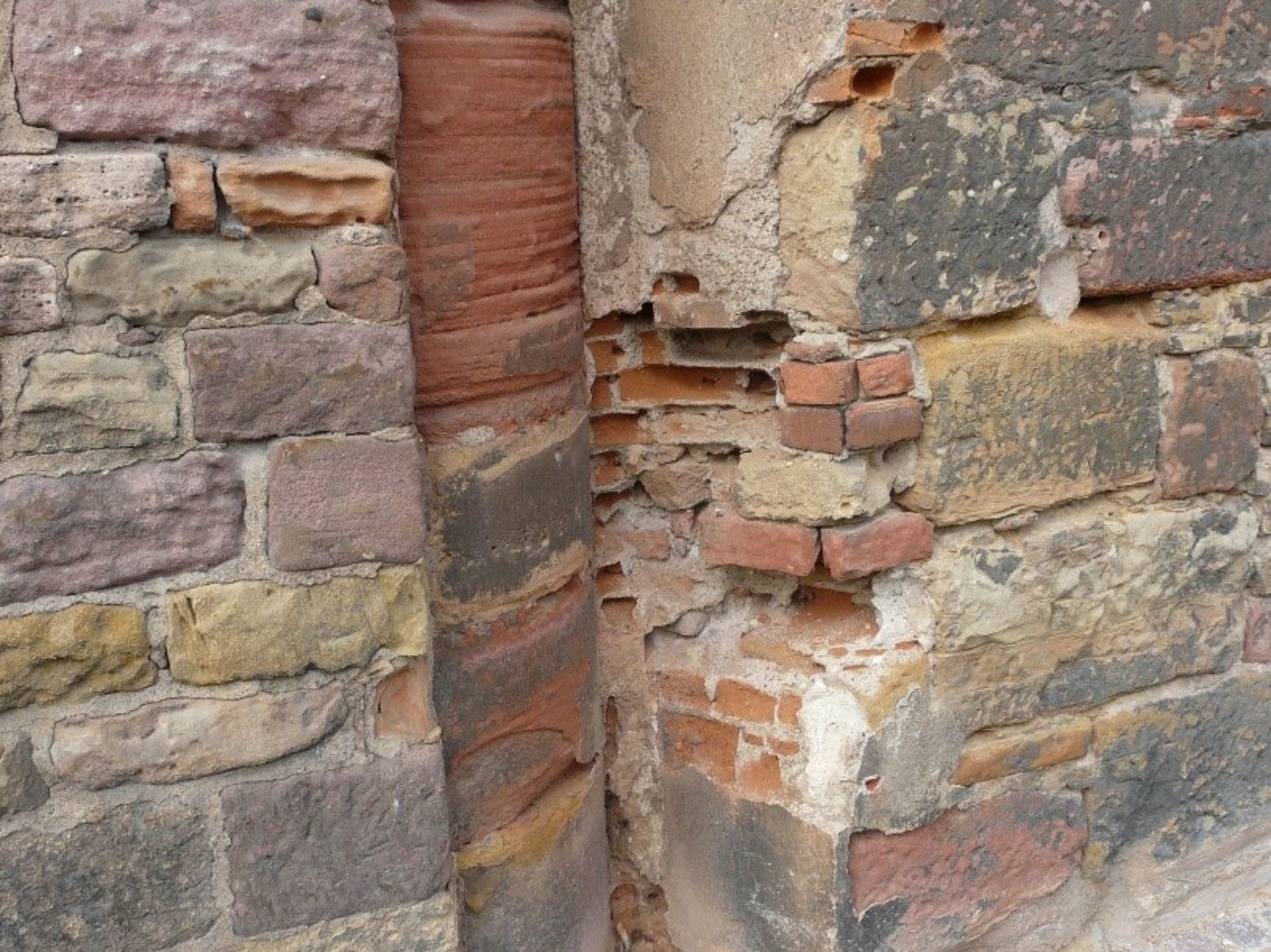 Frost damaged bricks